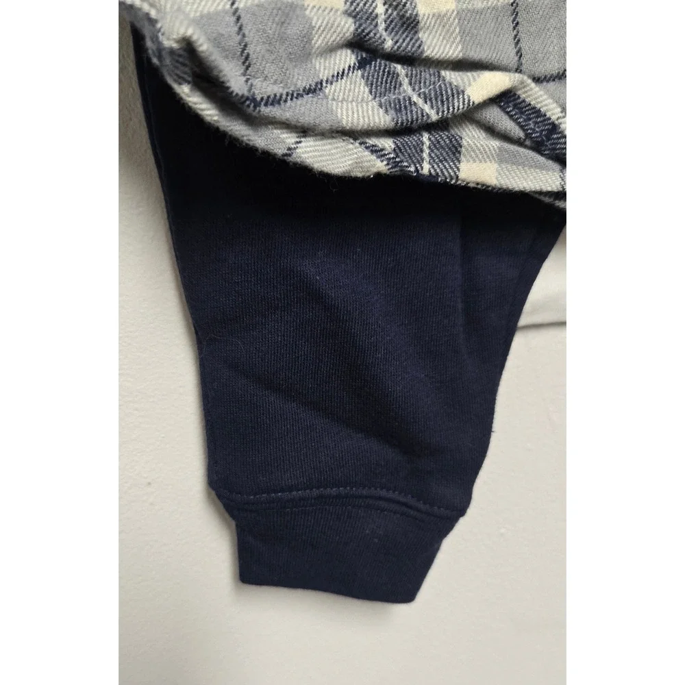 Carters Just One You Baby Boy 3pc Plaid Flannel Sherpa Set 1R740810 Grey Navy 6M